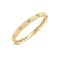 Roberto Coin 18K Yellow Gold Love in Verona Diamond Satin Bangle