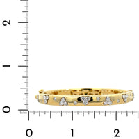 18K Yellow Gold High Polished Diamond Bangle Bracelet