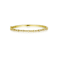 Penny Preville 18K Yellow Gold Pave Diamond Engraved Bangle