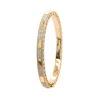 14K Yellow Gold Pave Diamond 2 Row Bracelet