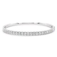 18K White Gold Prongset Diamond Bangle Bracelet