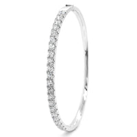 18K White Gold Prongset Diamond Bangle Bracelet