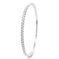 18K White Gold Prongset Diamond Bangle Bracelet