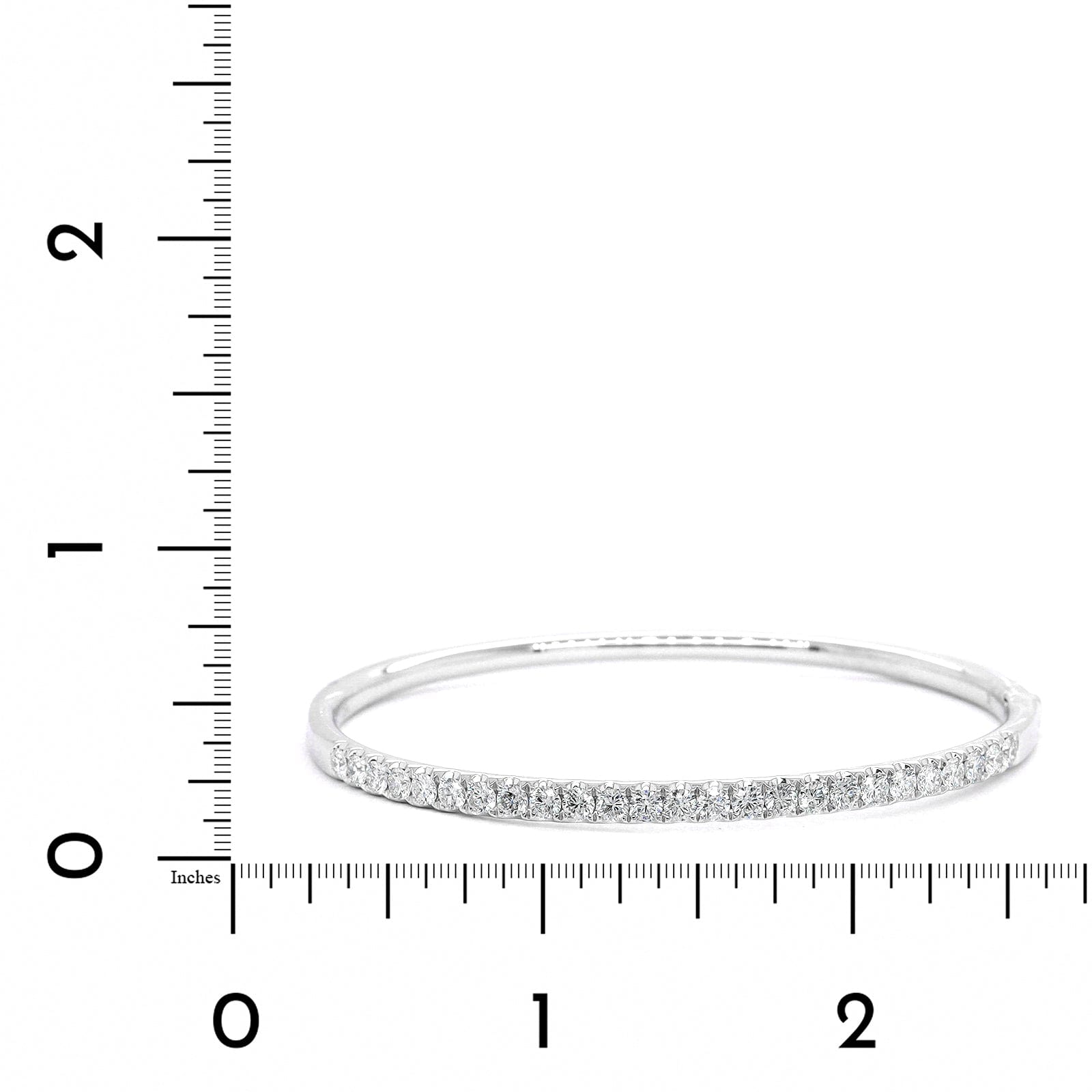 18K White Gold Prongset Diamond Bangle Bracelet