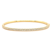 18K Yellow Gold Prongset Diamond Bangle Bracelet