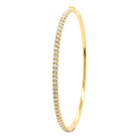 18K Yellow Gold Prongset Diamond Bangle Bracelet
