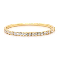 18K Yellow Gold Prongset Diamond Bangle Bracelet