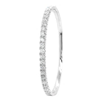 18K White Gold Prongset Diamond Bangle Bracelet