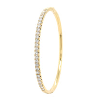 18K Yellow Gold Prongset Diamond Bangle Bracelet