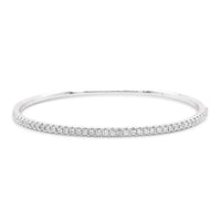 18K White Gold Prongset Diamond Bangle Bracelet