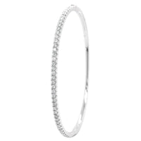 18K White Gold Prongset Diamond Bangle Bracelet
