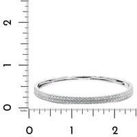18K White Gold 2 Row Diamond Bangle Bracelet