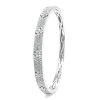18K White Gold Pave Diamond Bangle Bracelet