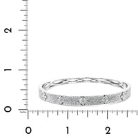 18K White Gold Pave Diamond Bangle Bracelet