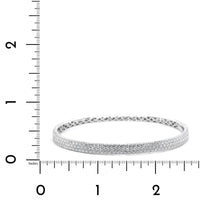18K White Gold 3 Row Diamond Bangle Bracelet
