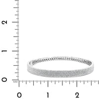 18K White Gold 5 Row Pave Diamond Bangle Bracelet