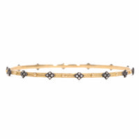 Armenta 18K Yellow Gold Blackened Crivelli and Diamond Bangle Bracelet