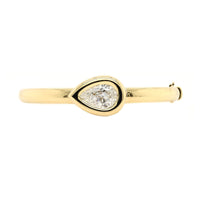 18K Yellow Gold Pear Shaped Diamond Bangle Bracelet
