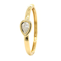 18K Yellow Gold Pear Shaped Diamond Bangle Bracelet