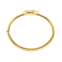 18K Yellow Gold Pear Shaped Diamond Bangle Bracelet