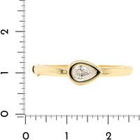18K Yellow Gold Pear Shaped Diamond Bangle Bracelet
