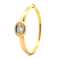 18K Yellow Gold Oval Shaped Diamond Bangle Bracelet