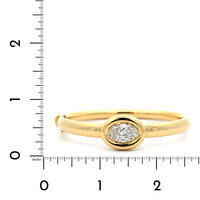 18K Yellow Gold Oval Shaped Diamond Bangle Bracelet