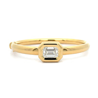 18K Yellow Gold Bezel Set Emerald Diamond Bangle Bracelet