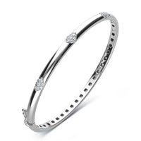 Leo Pizzo 18K White Gold Pave Diamond Bangle Bracelet