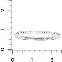 14K White Gold Burnished Set Round Diamond Bangle
