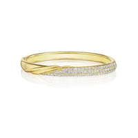 Penny Preville 18K Yellow Gold Pave Diamond Bold Bangle