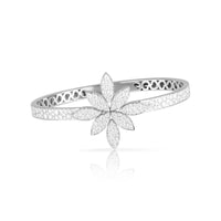 Pasquale Bruni 18K White Gold Diamond Ghirlanda Flower Bangle Bracelet