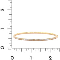 14K Yellow Gold Prong Set Round Diamond Bangle