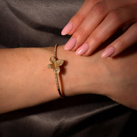 Pasquale Bruni 18K Rose Gold Pave Diamond Giardini Petit Bangle Bracelet