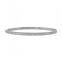 18K White Gold Prongset Round Diamond Bangle Bracelet