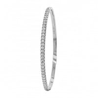 18K White Gold Prongset Round Diamond Bangle Bracelet
