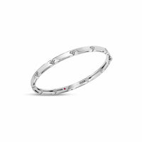 Roberto Coin 18K White Gold Love In Verona Narrow Diamond Bangle