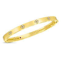 Roberto Coin 18K Yellow Gold Love In Verona Narrow Diamond Bangle Bracelet