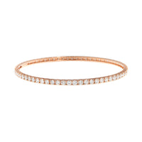 Leo Pizzo 18K Rose Gold Diamond Line Bangle Bracelet