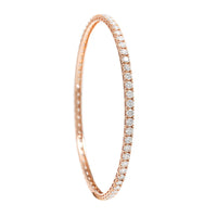 Leo Pizzo 18K Rose Gold Diamond Line Bangle Bracelet