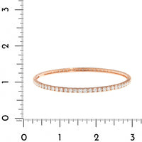 Leo Pizzo 18K Rose Gold Diamond Line Bangle Bracelet