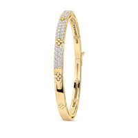 Roberto Coin 18K Yellow Gold Love In Verona Pave Diamond Bangle Bracelet