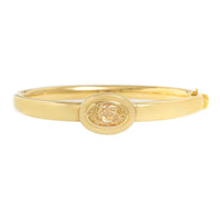 18K Yellow Gold Bezel Set Oval Yellow Diamond Bangle Bracelet