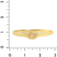 18K Yellow Gold Bezel Set Oval Yellow Diamond Bangle Bracelet