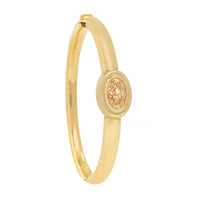 18K Yellow Gold Bezel Set Oval Yellow Diamond Bangle Bracelet