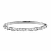 18K White Gold Round Diamond Bangle Bracelet