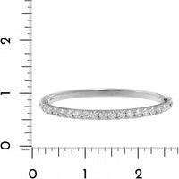 18K White Gold Round Diamond Bangle Bracelet