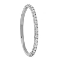 18K White Gold Round Diamond Bangle Bracelet