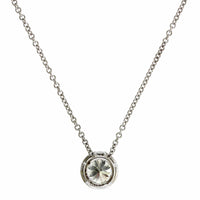 18K White Gold Round Diamond Halo Pendant