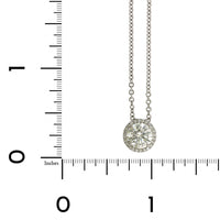 18K White Gold Round Diamond Halo Pendant